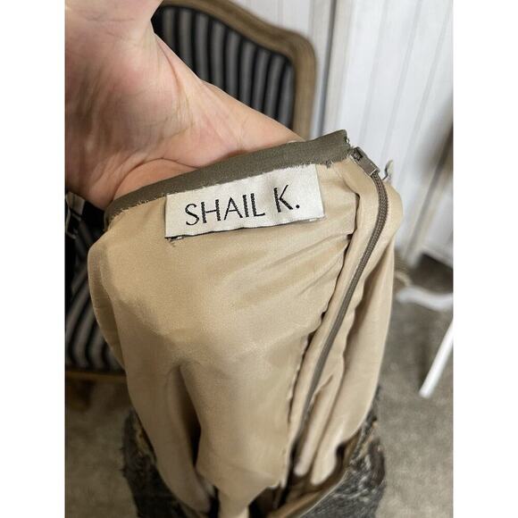 Shail K Sequin Metallic Gray Silver Gold Cocktail Fit & Flare Dress Size 18 - Picture 5 of 10